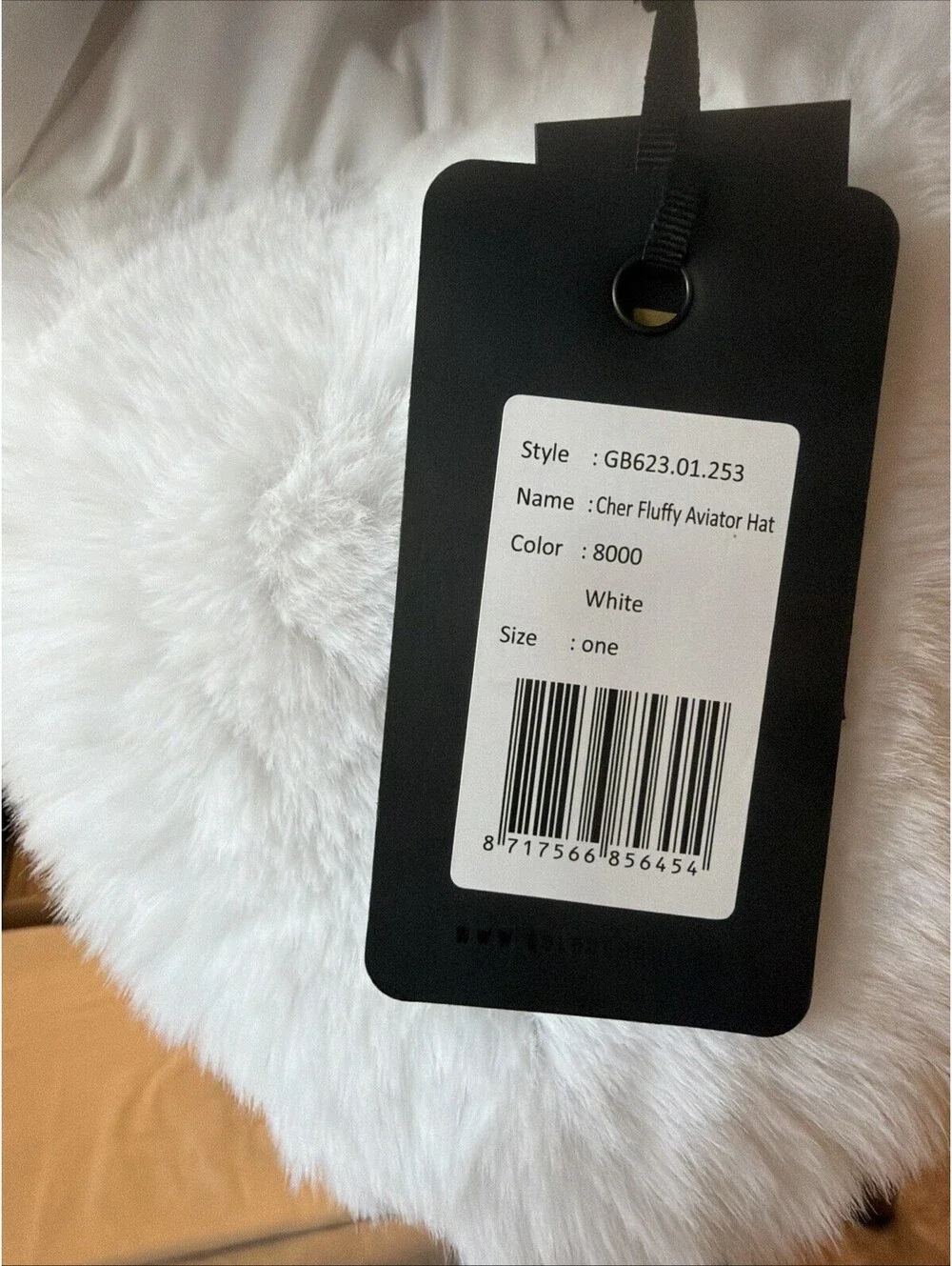 Goldbergh Cher Fluffy$300 White Aviator Hat